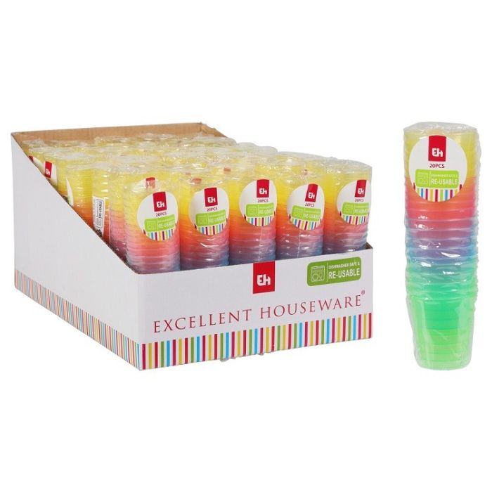 Gekleurde shotglaasjes 20 stuks