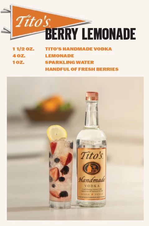 Tito's berry lemonade